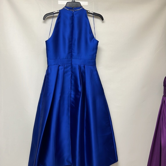 Adrianna Papell midi beaded illusion neckline cocktail dress - Picture 8 of 8